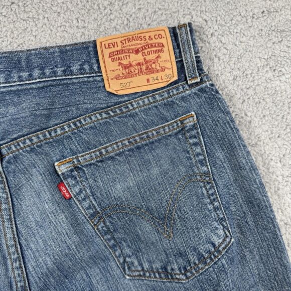 S Levis Jeans Mens 34x29 Blue 527 Slim‎ Bootcut Western Cowboy Denim - Picture 10 of 12